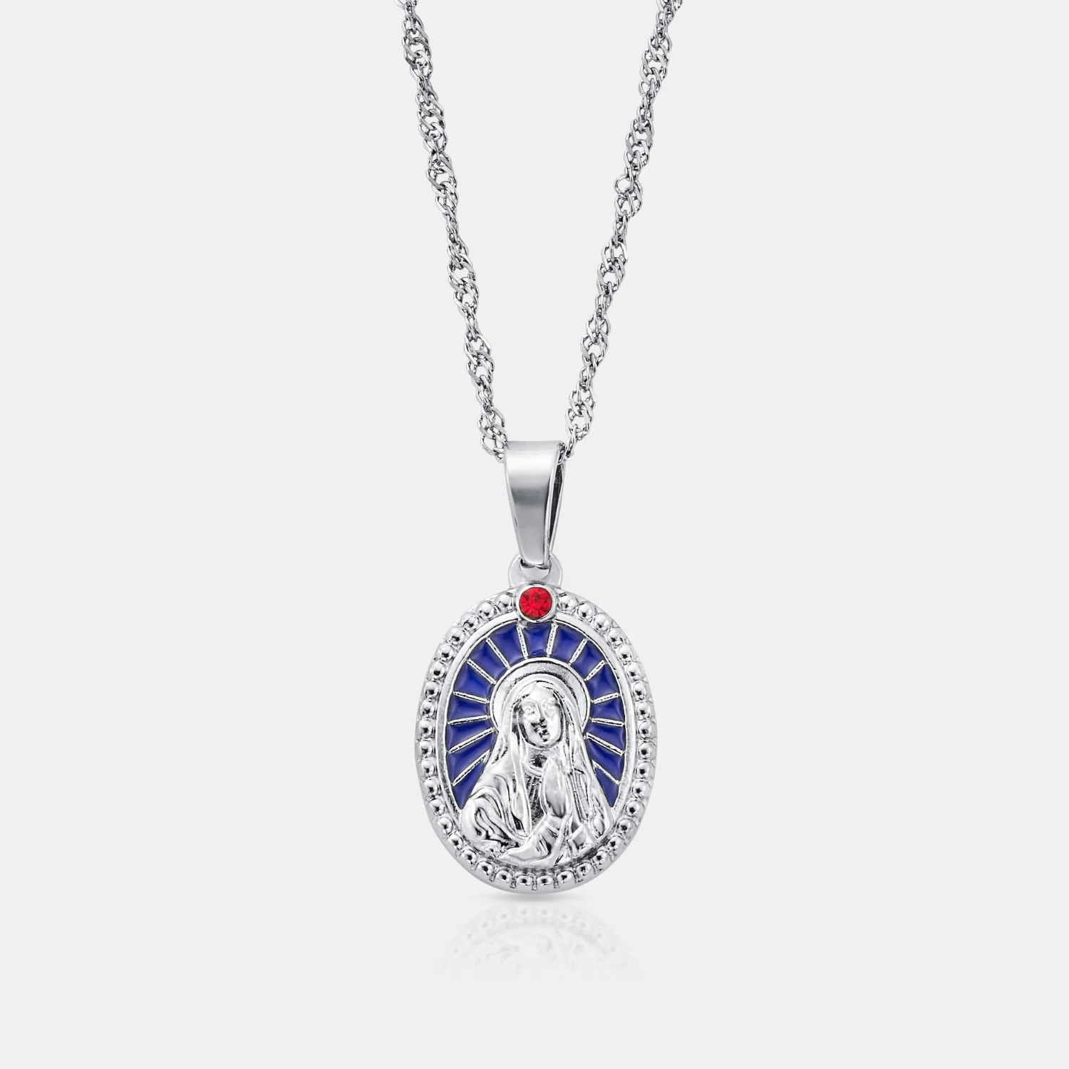 Enamel Virgin Mary (Silver)