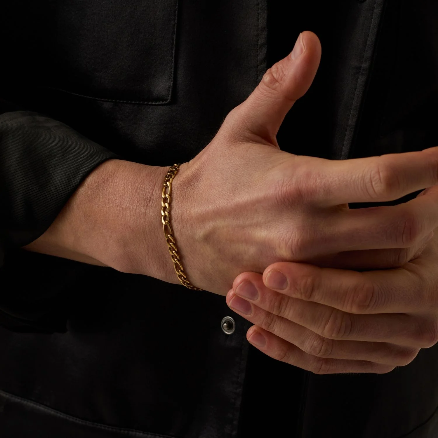 Figaro Bracelet (Gold) 5mm - Image 3